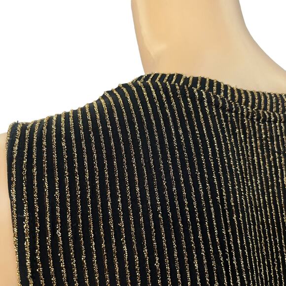 Michael Kors Shimmer Metallic Tunic Top 0X Cold Shoulder Long Sleeve Party Glam - Picture 5 of 6